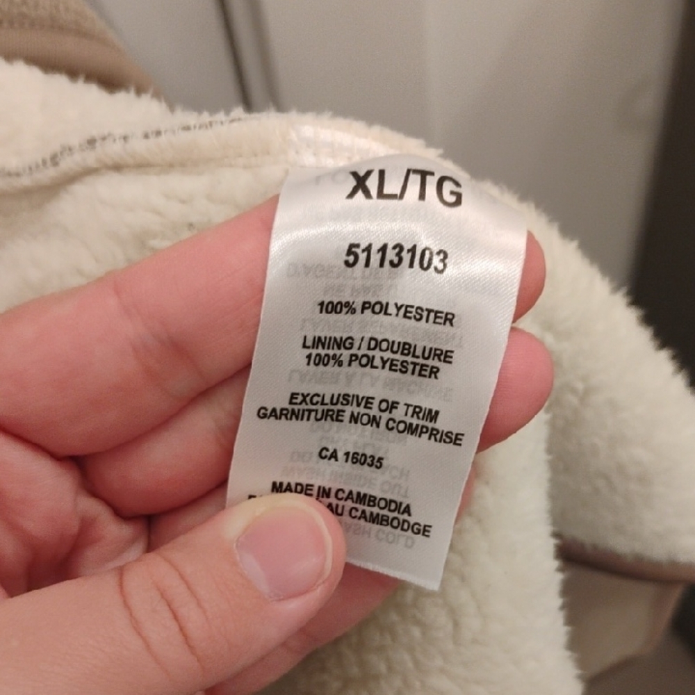 Original Nicole Miller Cozy Beige and Cream Sherpa Jacket Women's XL - Picture 3 of 7